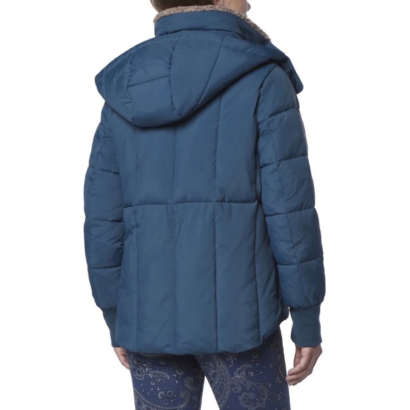 Andrew Marc,Marc NewYork Puffer Jacket/Hood/Faux Fur Trim SZ: Large Color: Birch - Picture 2 of 8